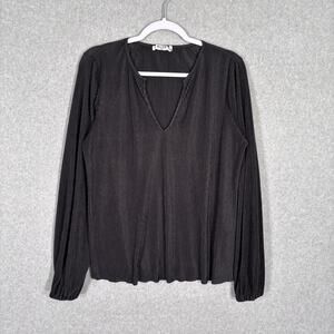 NA KD Pleated Blouse Small Flowy Puff Whimsigoth 90s Twee Quiet‎ Career Minimal